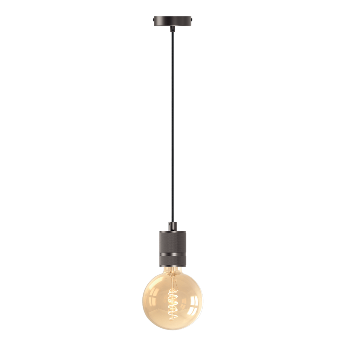Calex | Retro Pendel | E27 | Aluminium | Gun Metal Grijs | 1-ring model | 1,5M snoer