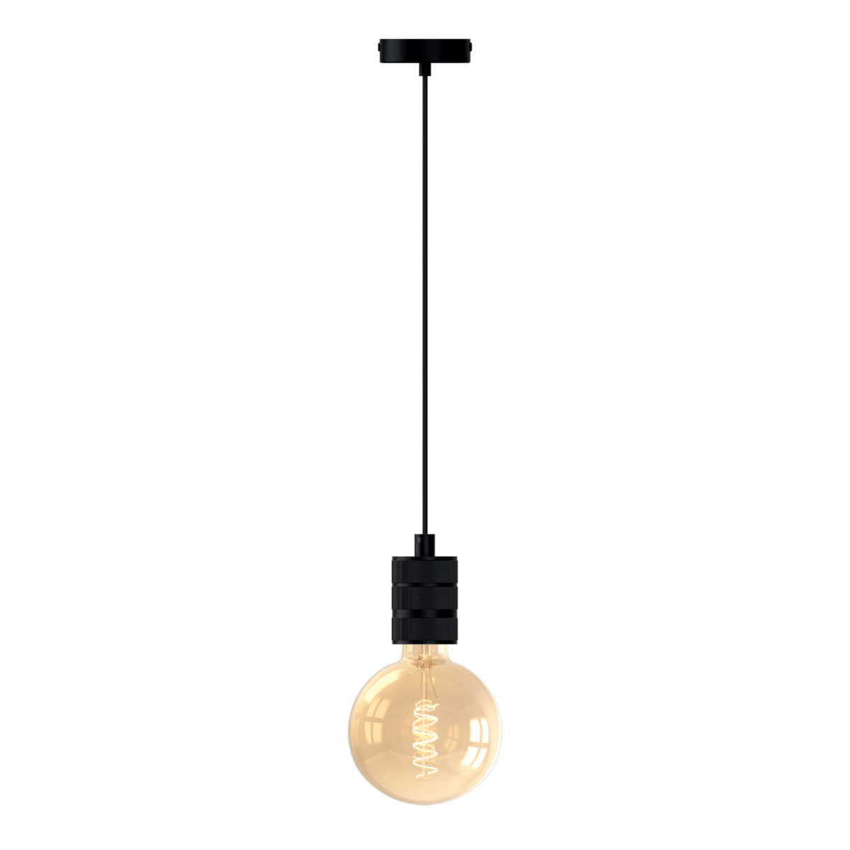 Calex | Pendule | Aluminium | Mat Zwart | 3-rings model | 1,5M kabel | E27 fitting