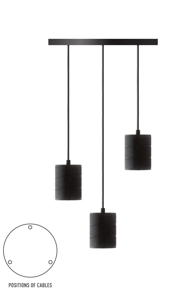 Calex Giant Retro pendant blackE40 3 fixtures