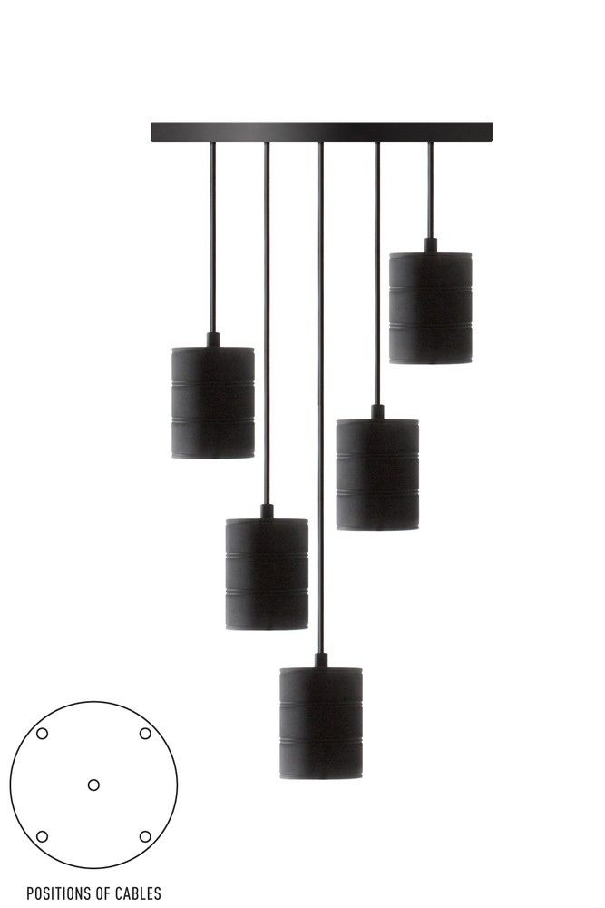 Calex Giant Retro pendant black E40 5 fixtures