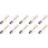 Lighto | LED Filament | Large Socket E27 | Tube Light | Clear | 45mm | 5W | Pack of 10 Lighto | LED Filament | Large Socket E27 | Tube Light | Clear | 45mm | 5W | Pack of 10