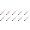 Lighto | LED Filament | Small Socket E14 | Candle Tip | Clear | 35mm | 4W | Pack of 10 Lighto | LED Filament | Small Socket E14 | Candle Tip | Clear | 35mm | 4W | Pack of 10
