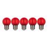 Bailey 5x Golf Ball Bulb Red | LED Filament 0,6W | Edison Screw E27 Plastic