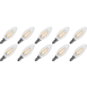 Lighto | LED Filament | Large Socket E27 | Candle Bulb | Clear | 35mm | 2W | Pack of 10