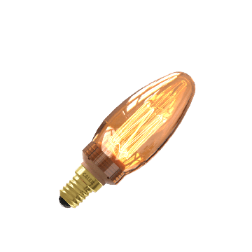Calex | LED filament | Small fitting E14 | C35 Candle | Gold | 2.3W