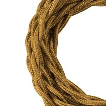 Bailey textile cable twisted 2x0,75mm metallic gold 3m