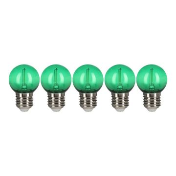 Bailey 5x Golf Ball Bulb Green | LED Filament 0,6W | Edison Screw E27 Plastic