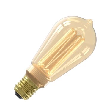 Calex | LED filament | Grote fitting E27 | Rustiek ST64 | Goud | 3.5W