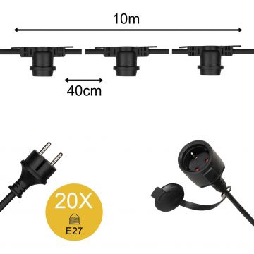 Bailey | Pricking cable 10 Meter | 20 points of light | IP44