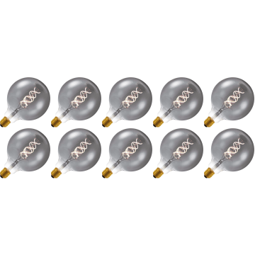 Lighto | LED Filament | Large Socket E27 | Globe Lamp | Gold | 125mm | 5W | Pack of 10