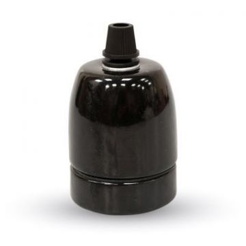 Fixture porcelain E27 black