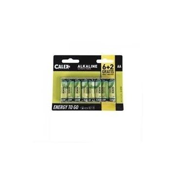 Calex Alkaline penlite AA batteries economy pack 6+2 pieces