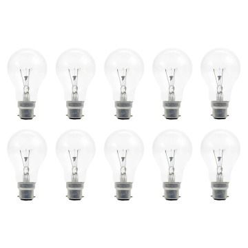 10x Incandescent Light Bulb | B22d Dimmable | 60W