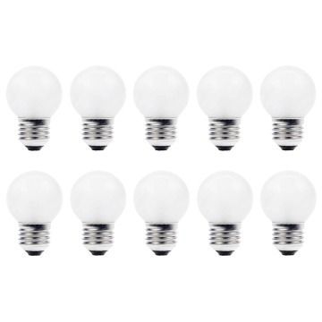 10x Incandescent Golf Ball Bulb | E27 Dimmable | 40W Frosted