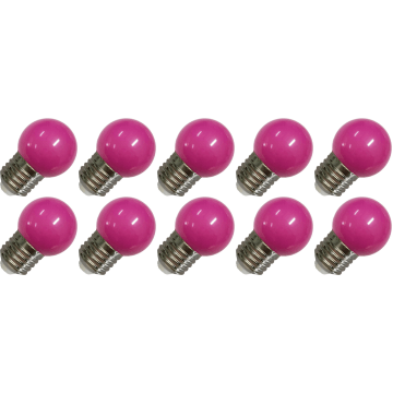 Lighto | LED Bulb | Large Socket E27 | Globe Bulb | Purple | 45mm | 1W | Pack of 10