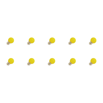 Lighto | LED Bulb | Large Socket E27 | Globe Bulb | Yellow | 45mm | 1W | Pack of 10