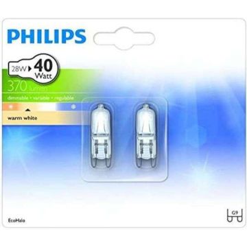 PHILIPS | 2x Halogen plug-in lamp | G9 230V