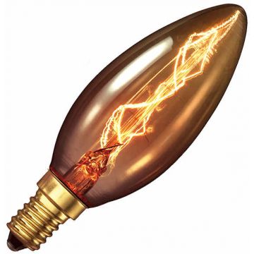 Carbon Filament Candle Bulb | E14 Dimmable | 25W Gold