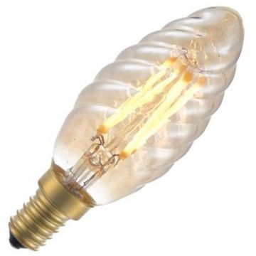 SPL LED Filament Twisted Flame bulb | 4W E14 | Dimmable Gold