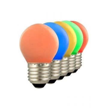 Lighto | LED 5x Golf Ball Bulb Plastic | E27 | 1W Red/Yellow/Orange/Green/Blue