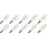 Lighto | LED filament | Small socket E14 | Candle bulb twisted | Bright | 35mm | 2W | 10 pcs.