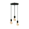 Calex | Retro Pendant | Ø400mm ceiling plate | Black | 3xE27 socket | 2M cord