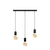 Calex | Retro Pendant | Rectangular 10x70cm ceiling plate | Black | 3xE27 socket | 2M cord